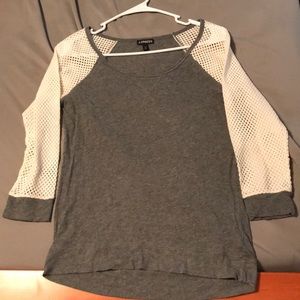 Grey and fishnet shirt